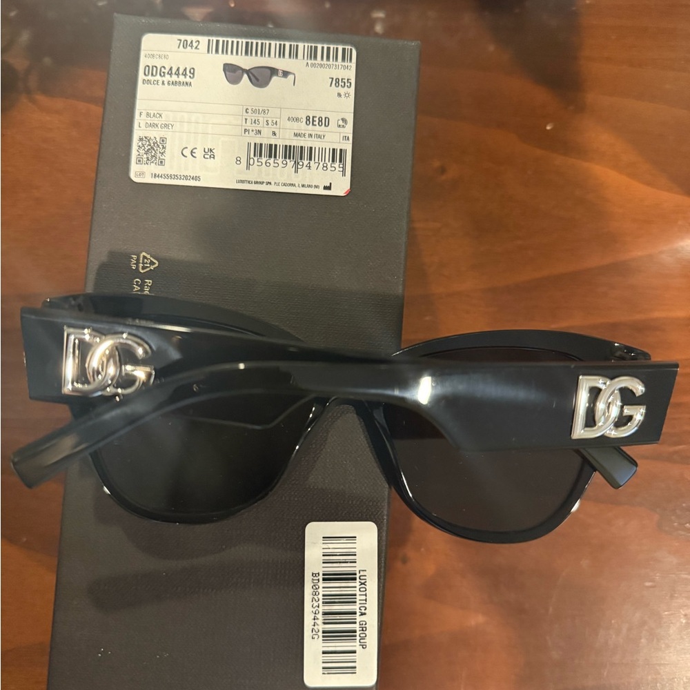 Dolce & Gabbana Black Sunglasses with Silver Accents